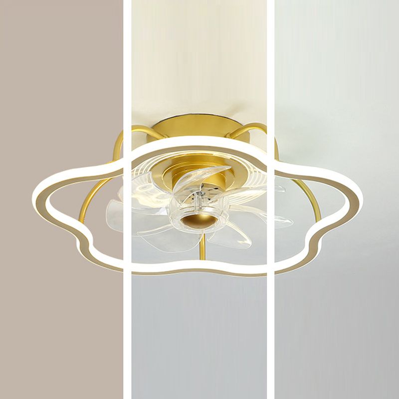 Black/Golden Fan with Light 7-Blade Modern Ceiling Fan for Bedroom