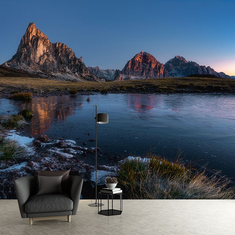 Mountain with Cloud View Mural Contemporary Stain Resistant Wall Murals for Home