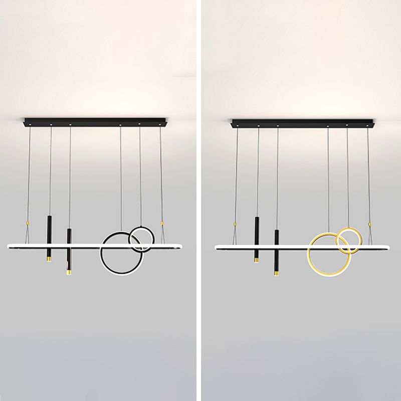 Modern Linear Island Chandelier Lights Metal Pendant Lights