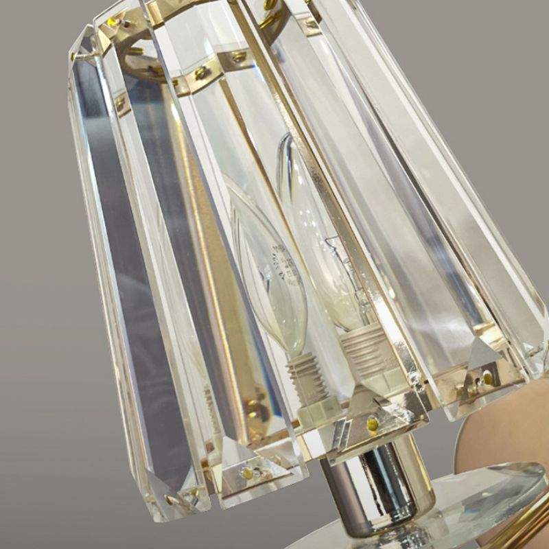 Crystal Geometric Shape Wall Sconces Modern 1 Light Wall Mount Light Fixture in Gold