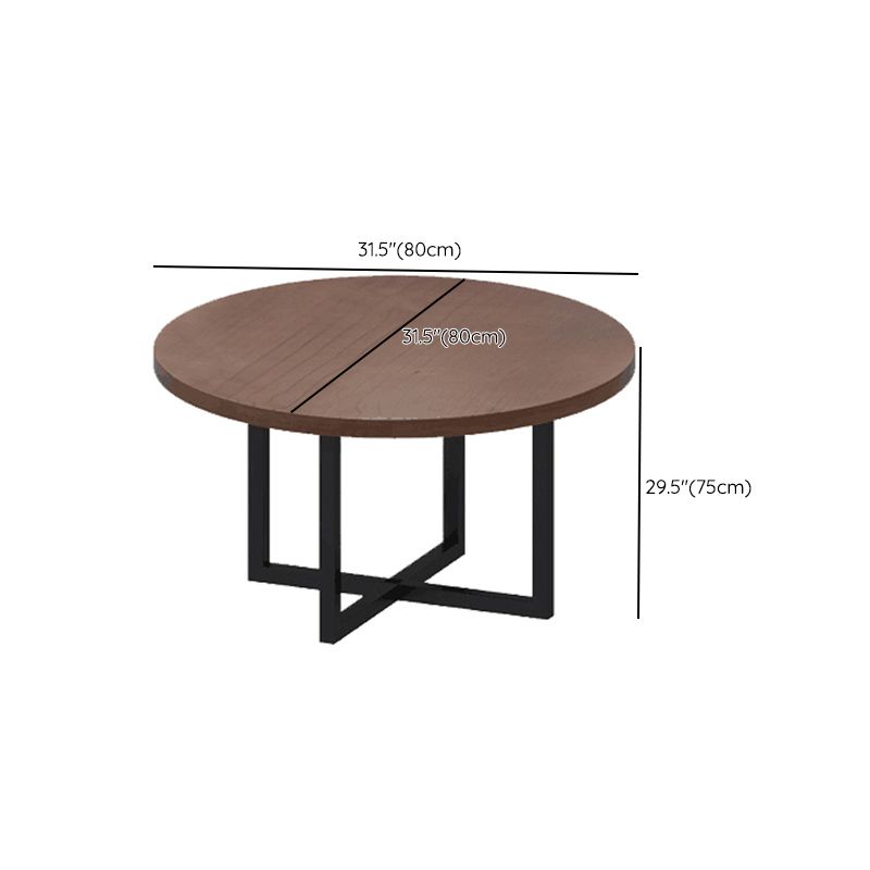 Round Dining Set 1/2/9 Pcs Solid Wood Dining Table with Metal Chairs