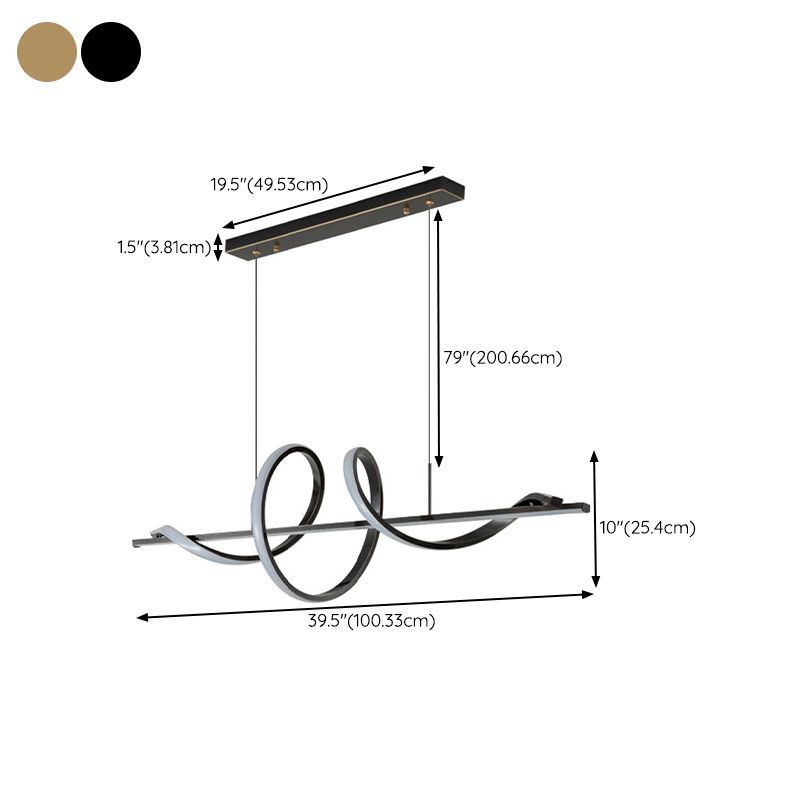 2-Light Geometric Island Pendant Lighting Modern Metal Island Light Fixtures