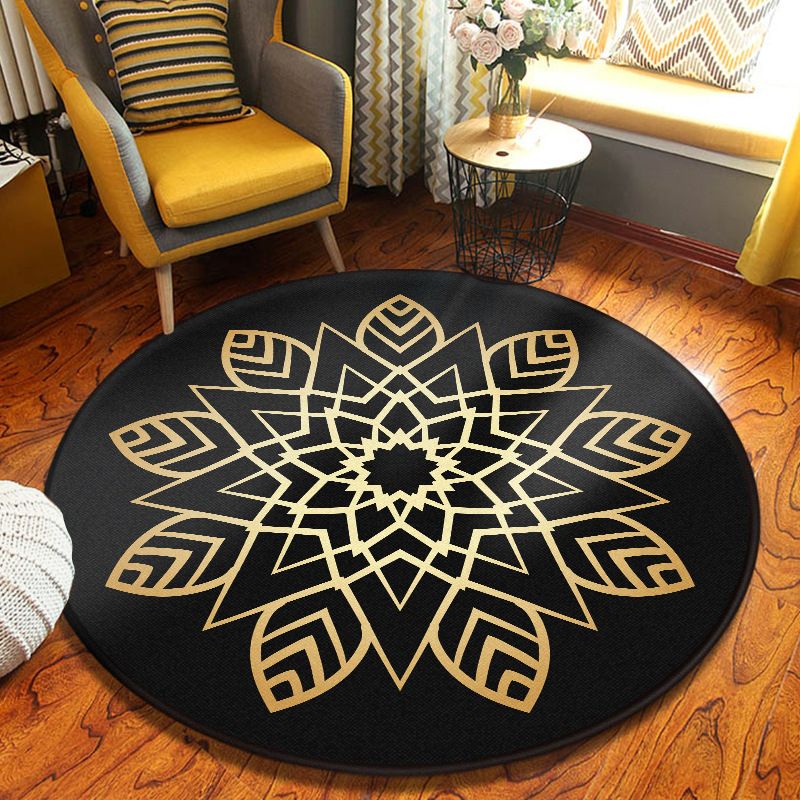 Dekorativer Kaleidoskop-Teppich, mehrfarbig, türkischer Teppich, Polyester, waschbar, schmutzabweisend, rutschfeste Rückseite, Teppich für Wohnzimmer