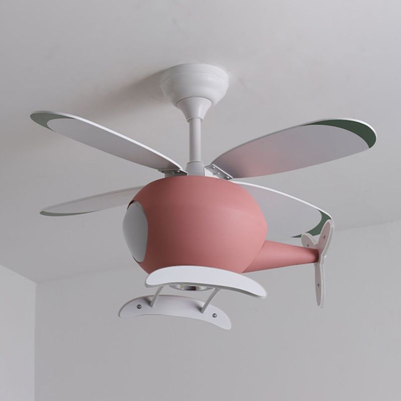 Kindervliegtuig hanger ventilator verlichting metalen slaapkamer led semi spoelige gemonteerde lamp