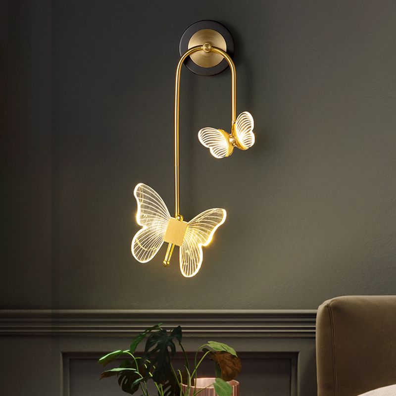 Nordic Style Iron Wall Light Butterflies Shape Wall Lamp for Children's Room