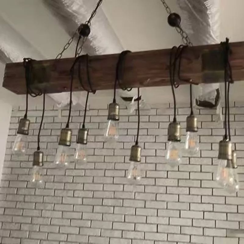 Linear hängende Anhängerleuchten für industrielle Stile Holzheizleuchten