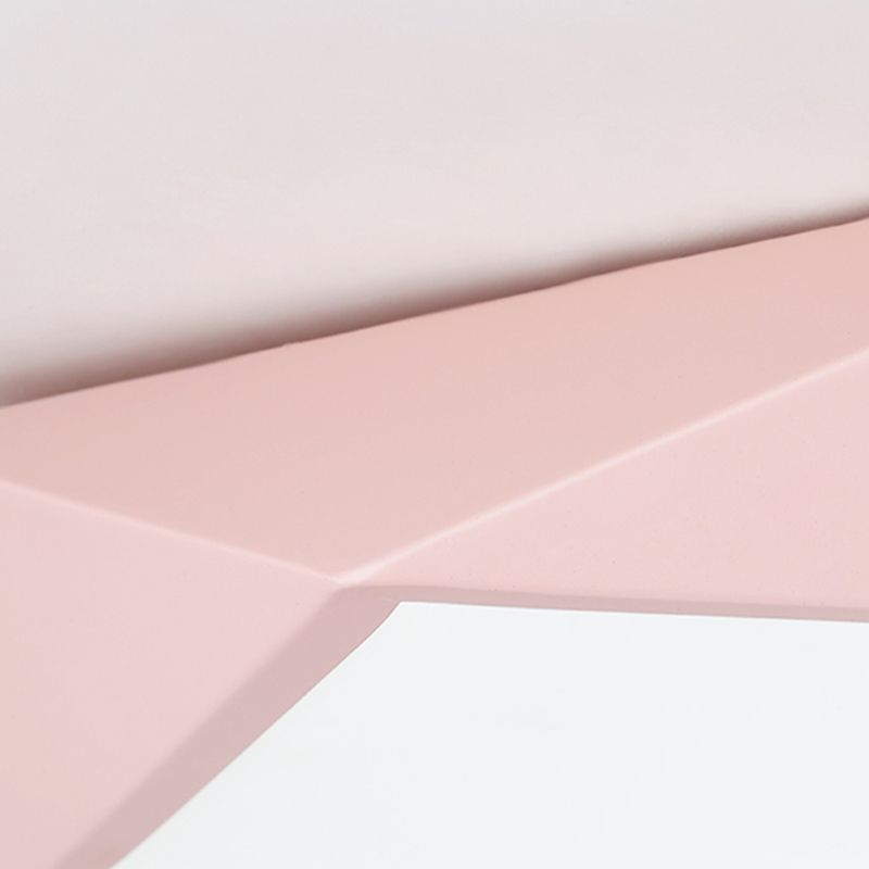 Pentagon Shape LED Ceiling Lamp Modern Macaroon Iron 1 Light Flush Mount for Bedroom