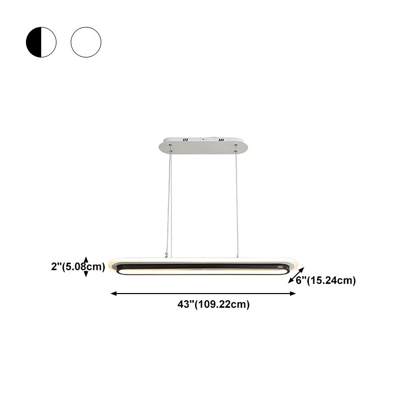 Lámpara colgante de LED de elipse minimalista comedor acrílico lámpara colgante