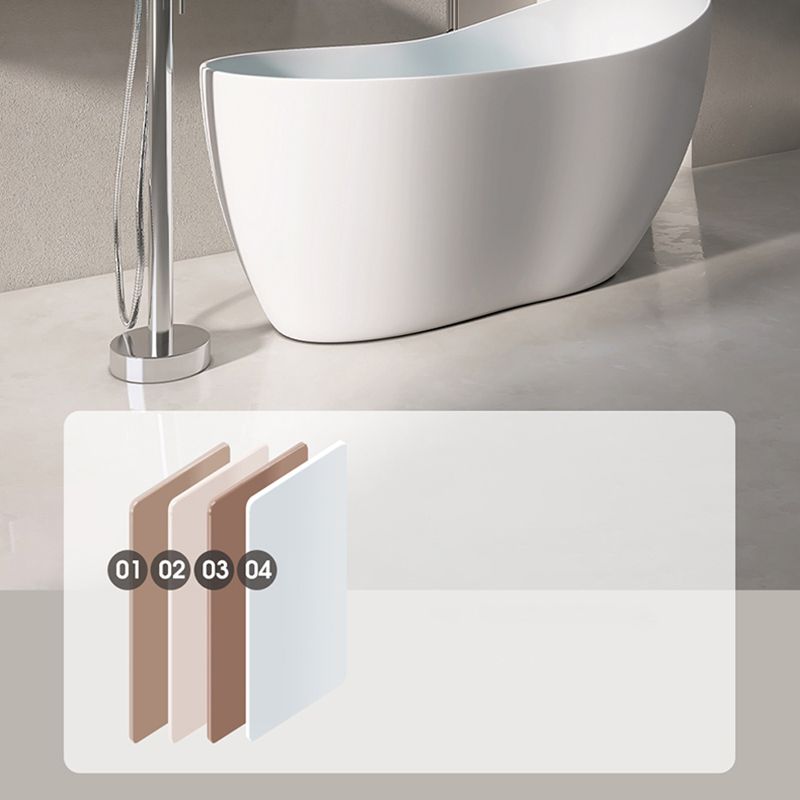 Modern Acrylic White Bathtub Freestanding Soaking Bathtub with Drain
