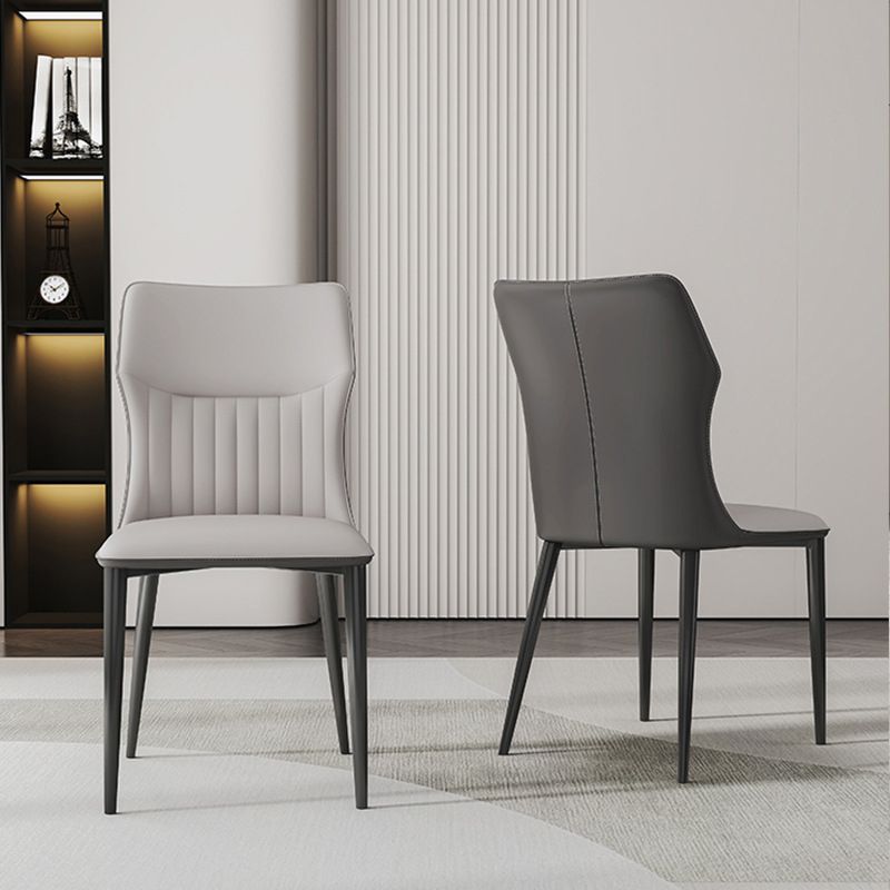 Industrial Upholstered Armless Chair Kitchen Wingback Side Chair