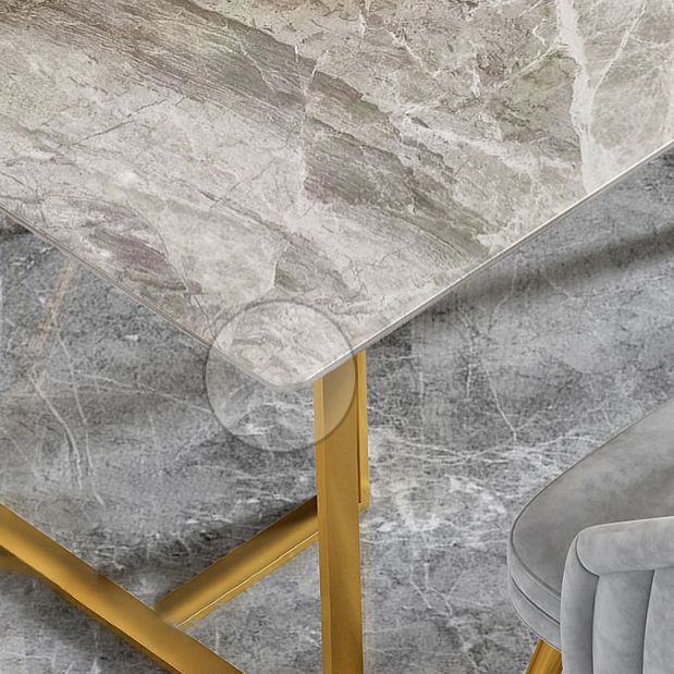 Glam Dining Set 1/4/5 Pcs Rectangle Sintered Stone Top Set with Parsons Chairs