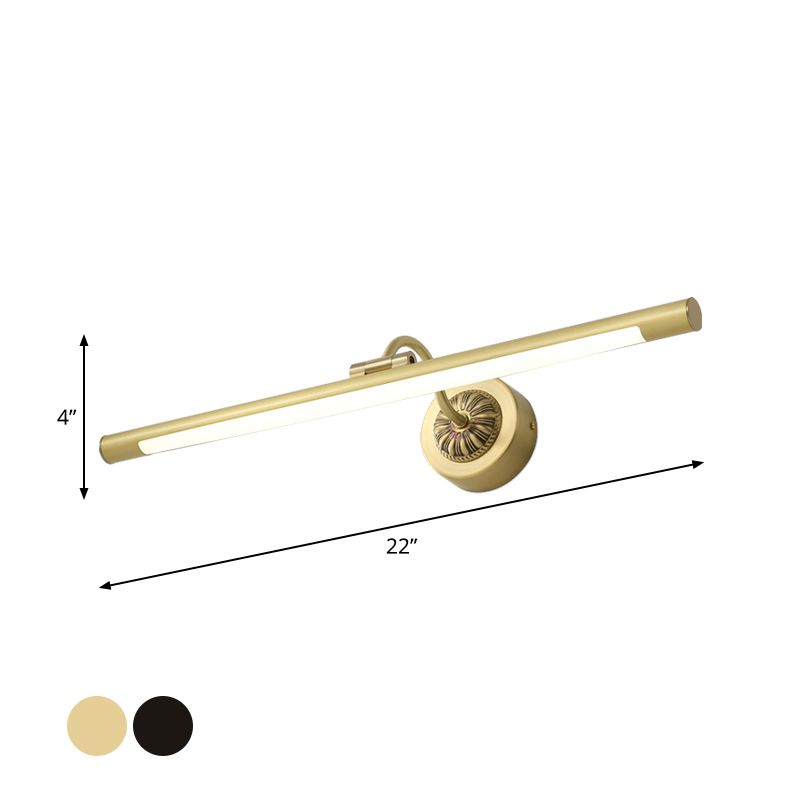Simplicidad Aerografía Ligera de tocador Costacamiento de metal Cosicero de metal Iluminación de pared LED en negro/dorado