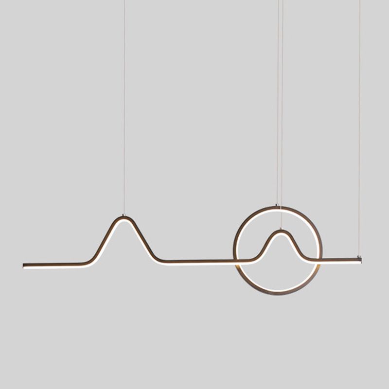 Curl Island Pendant Lights Modern Metal Chandelier Lighting Fixtures for Restaurant