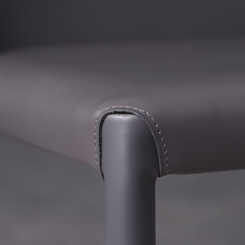 Designer Style Saddle Leather Home Side Chair Parsons Matte Finish Dining Chair(Set of 2)