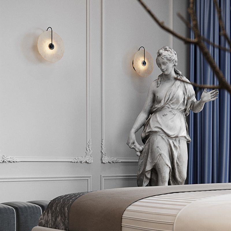 Modern Style Round Wall Mounted Lamps Stone 1 Light Wall Lighting Ideas