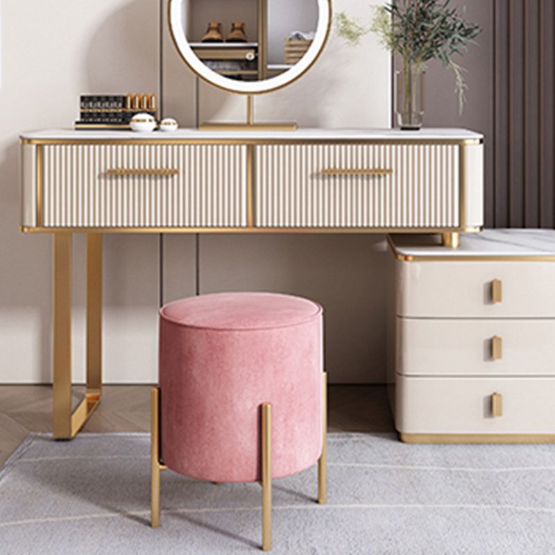 Glam 17.71" Wide Vanity Set Stone Dressing Table with Drawer