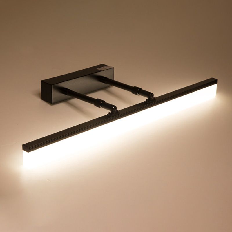 Gerade Badezimmerwand montiertes Licht Aluminium LED Nordische Wandleuchten in Schwarz