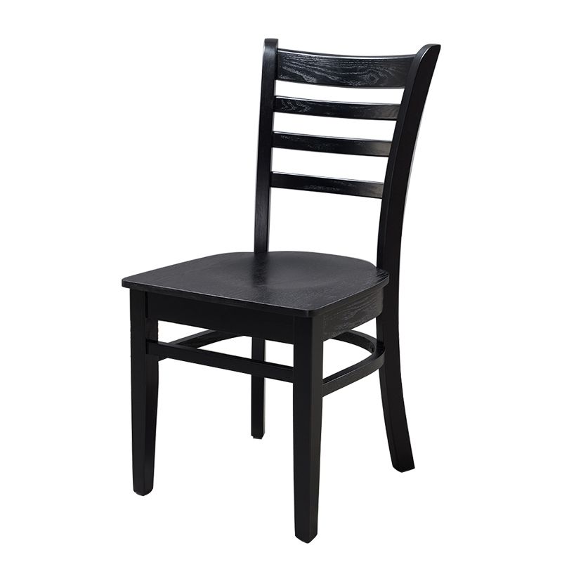 Chaise d'appoint de salle à manger traditionnelle en bois, chaise à dossier en échelle de 16,5 pouces de large pour un usage domestique