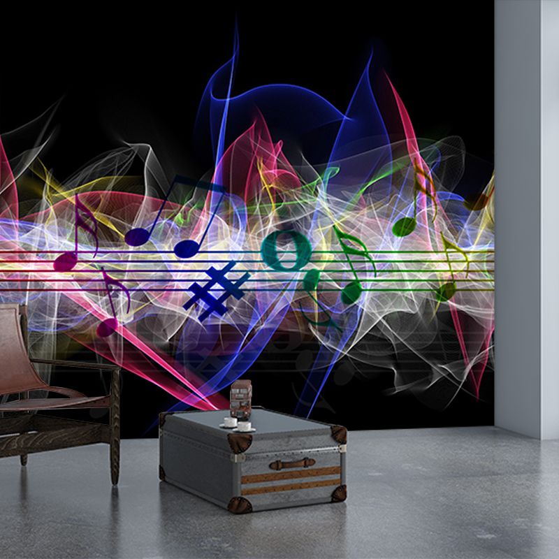 Modern Illustration Mural Wallpaper Musical Note Indoor Wall Mural