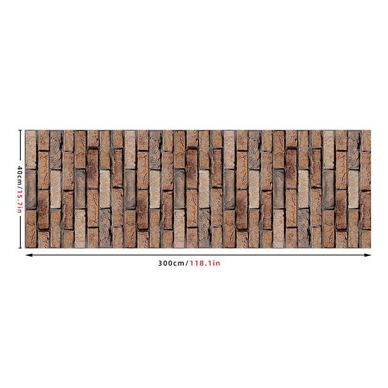 Brown Brick Self Adhesive Wallpaper Construction Rustic Removable Wall Art for Kitchen