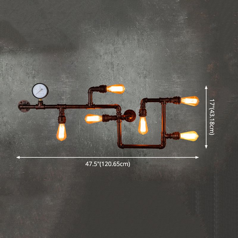 Industrial Wall Sconce Pipe Light Multi-Light Lamp Bar Restaurant Light