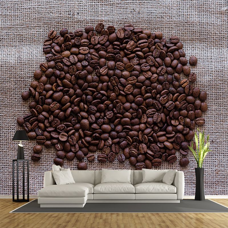 Roasted Coffee Beans Mural for Coffee Shop Mildew Resistant Wall Covering