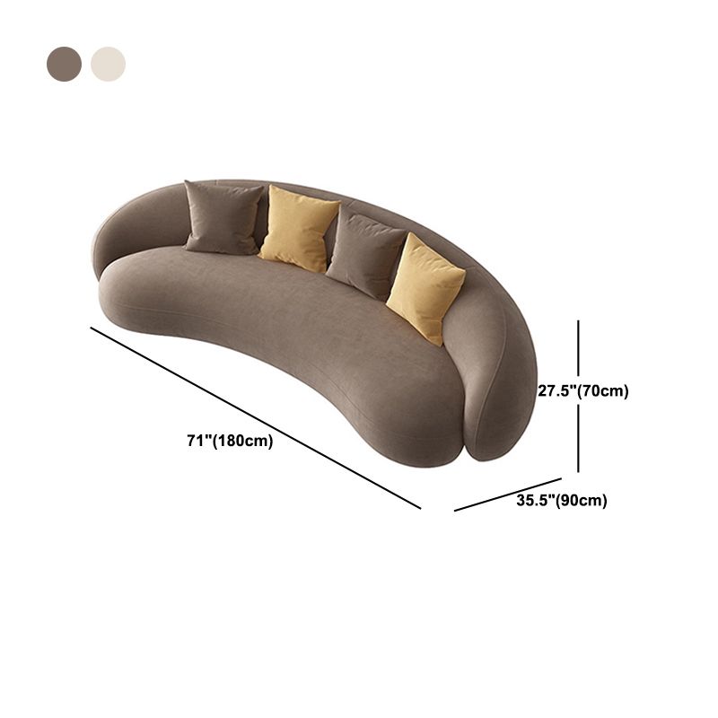 Contemporary Curved Sofa with Tight Back and Tuxedo Back for Living Room