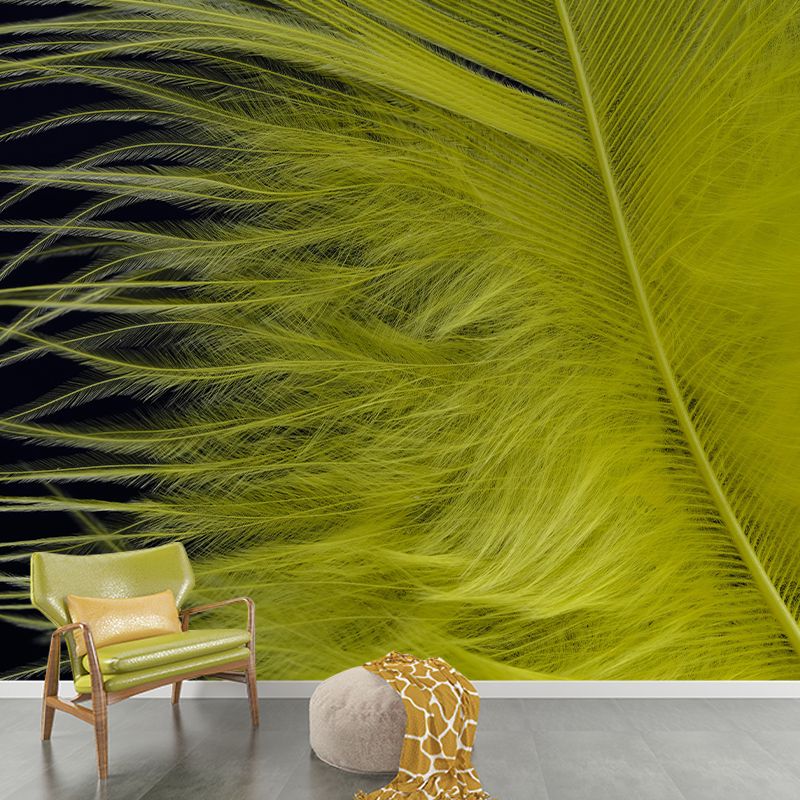 Feather Wall Mural Wallpaper Mildew Resistant Wall Covering for Bedroom
