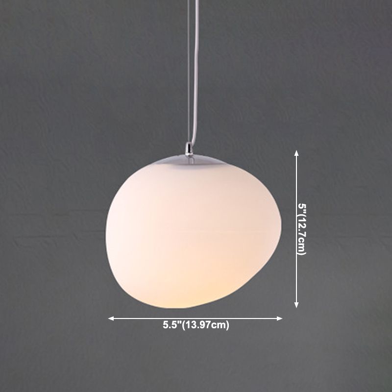 Style de style moderne ombre d'oeuf suspendu en verre léger 1 pendentif léger