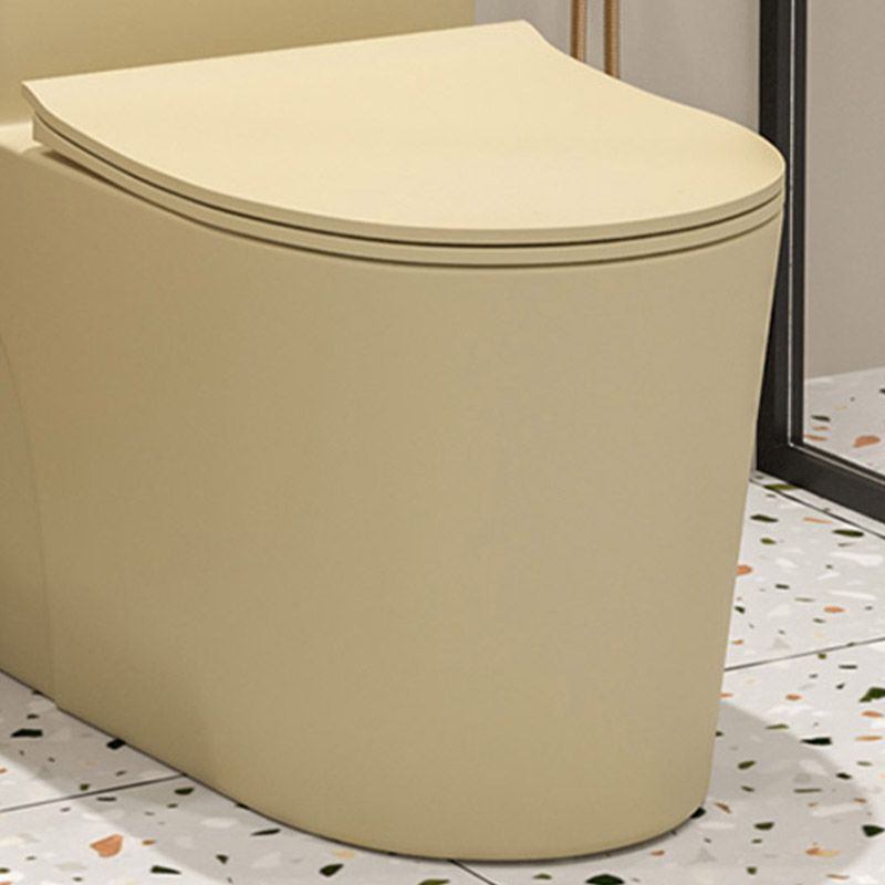 Floor Mount Toilet Traditional Skirted One-Piece Flush Toilet with Slow Close Seat