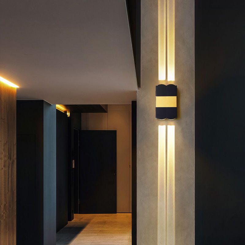Modern Style Wall Lamp Metal 4 Lights Sconces in Black for Outdoor