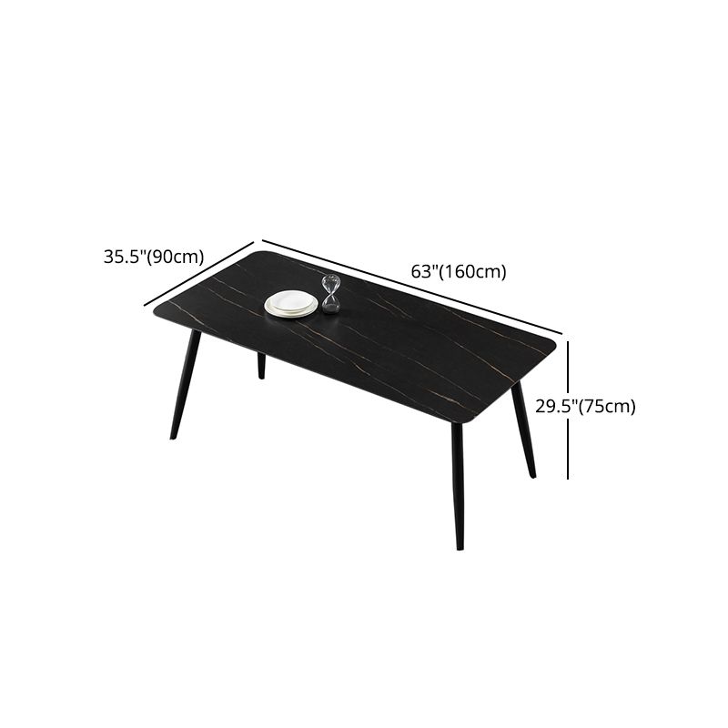 Modern Metal Dining Set 1/4/5 Pieces Rectangle Dining Table Set