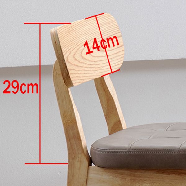 Modern Armless Backrest Counter Stool Oak Wood Cafe Bar Stool with Cushion and Pedal