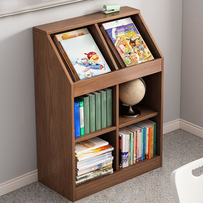 Wooden Bookshelf Modern Home Office Bookcase with Rectangle Shelves