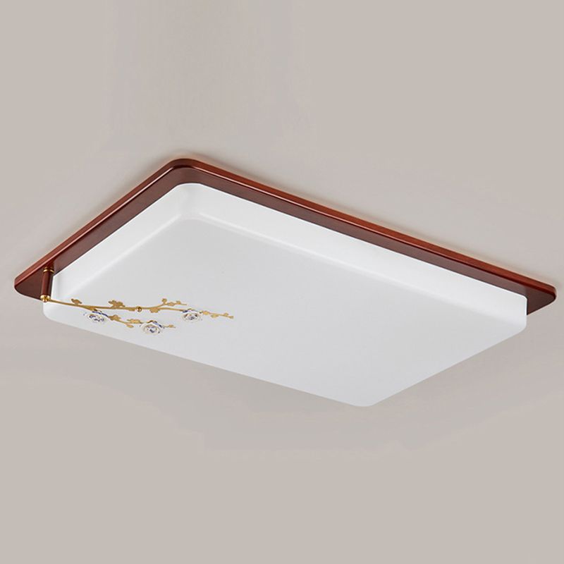 Weiße geometrische Deckenleuchte, minimalistische Acryl-LED-Einbauleuchte mit Keramikrosette