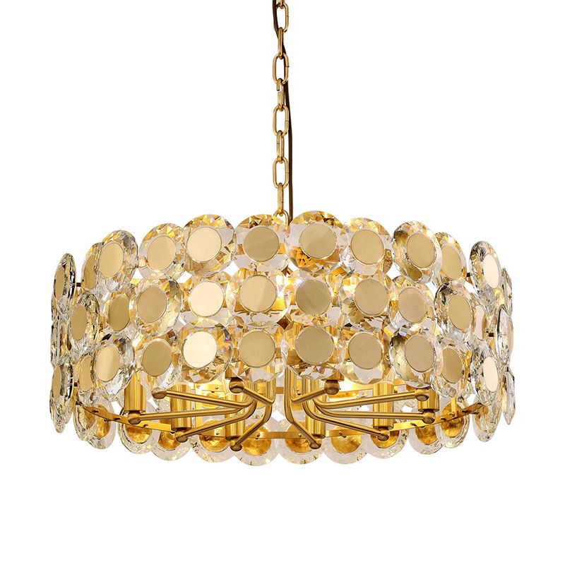 Postmoderne Multi -Head -Kronleuchterleuchten goldener Metallhängekronleuchter für Cafe