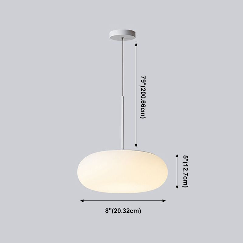 Modern Style Drum Shade Hanging Light Plastic 1 Light Pendant Lamp for Bedroom