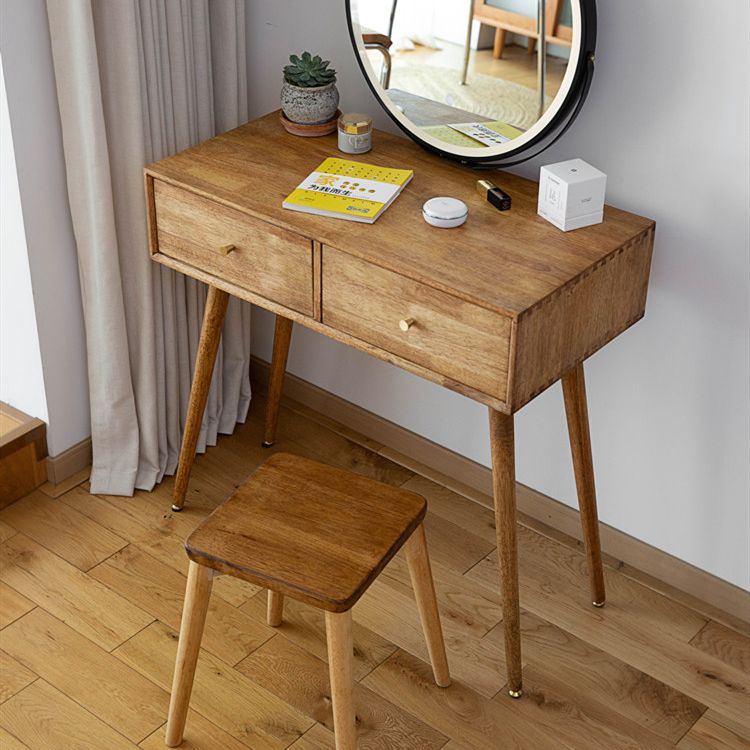 Contemporary Solid Wood Make-up Vanity Home Vanity Desk with Mirror
