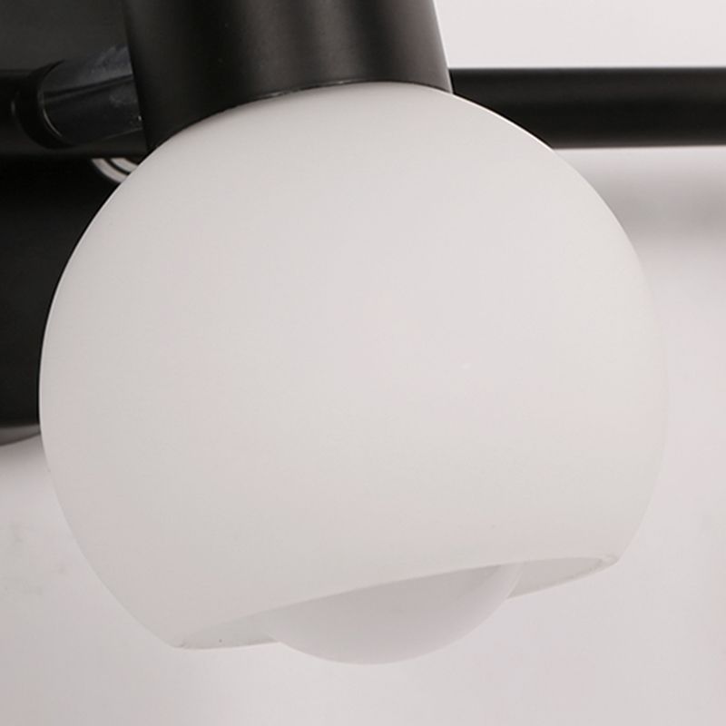 White Glass Bubble Wall Mounted Vanity Lights Modern Style Wall Sconce Lighting