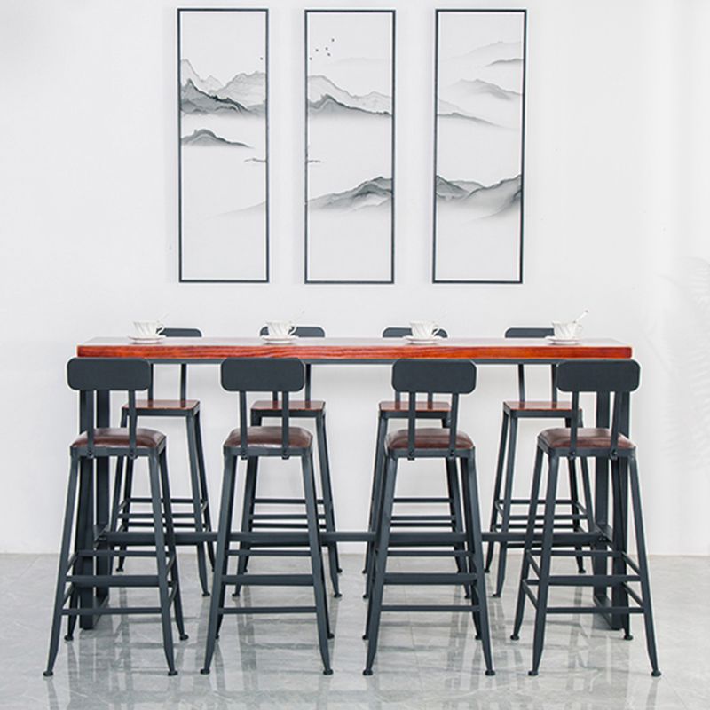 Modern Style Metal Bar Stool with Footrest and Low Back Bistro Simple Bar Stool