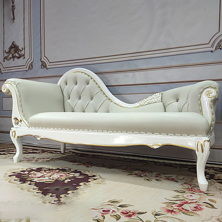 Living Room Rolled Arms Chaise Luxury Style Chaise Lounge with Button Tufted