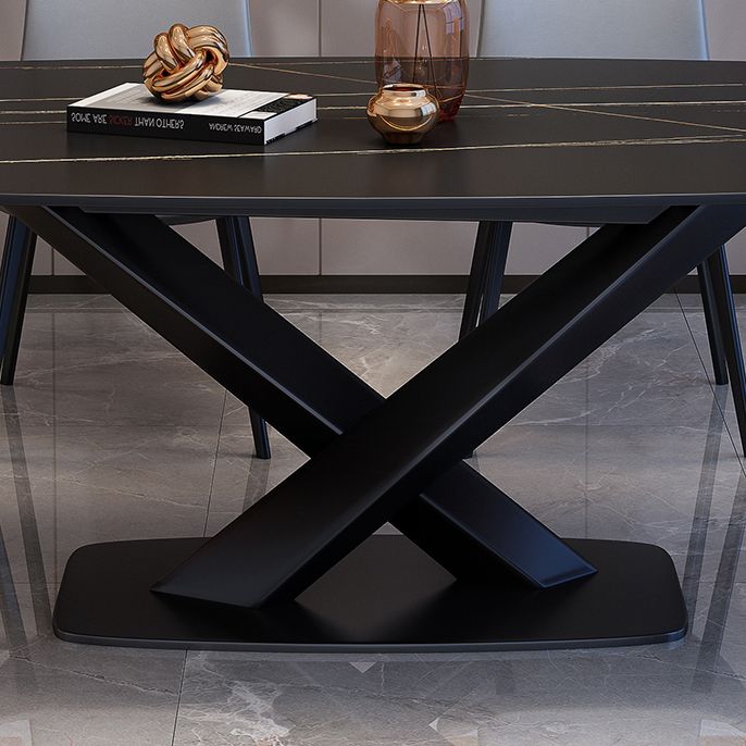 Rechthoekige luxe eettafel Vierkleurige vaste tafel met gesinterde steen