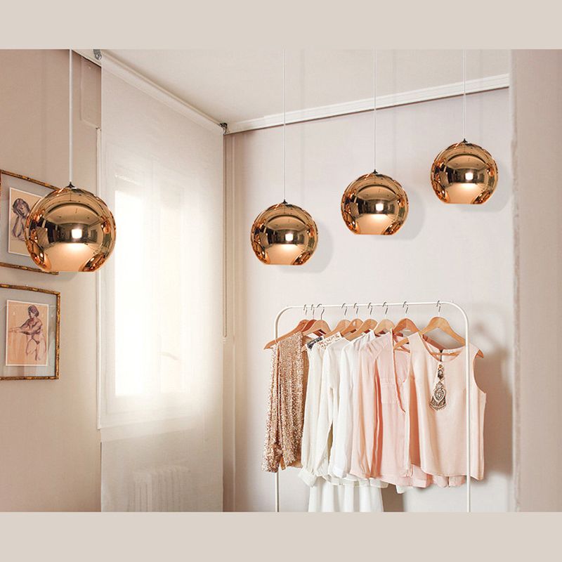 1 Light Glass Pendant Lighting Fixtures Modern Globe Dining Room Hanging Light Fixtures