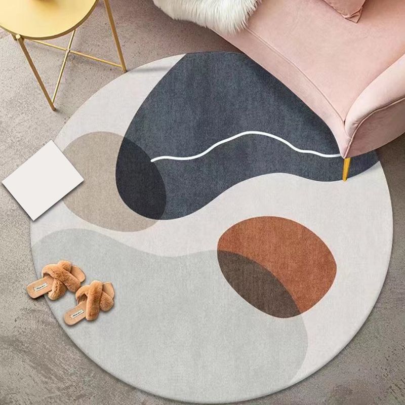 Brown Modern Carpet Polyester Color Piece Area Carpet Washable Carpet for Living Room