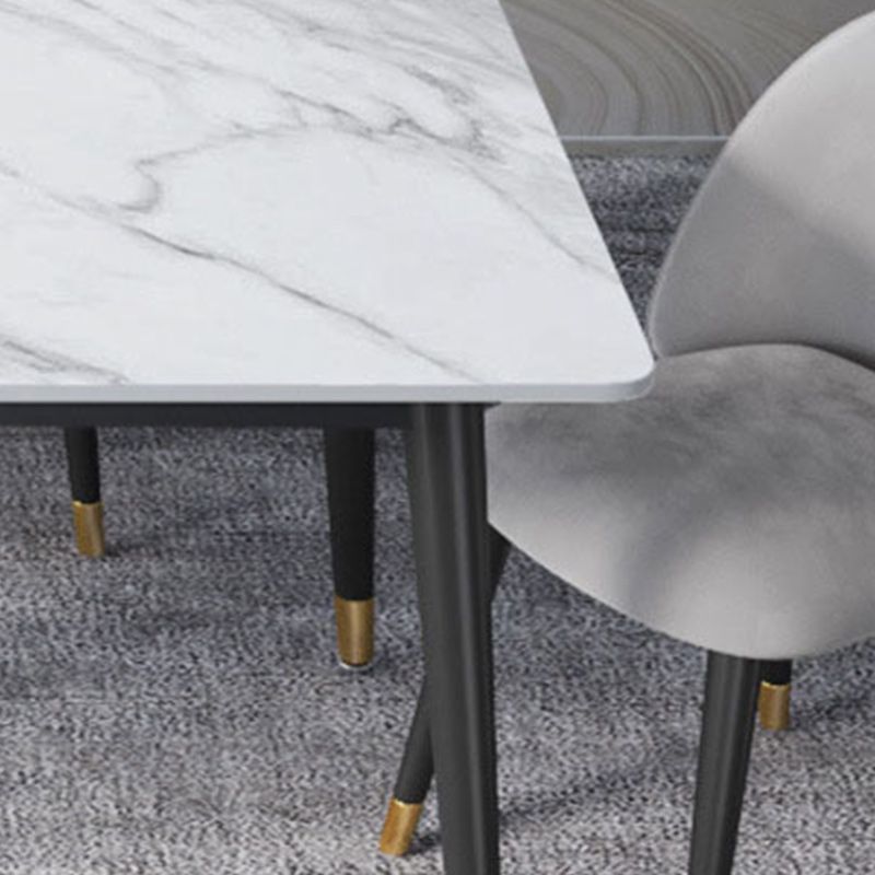 Glam Style 1/2/3/5/7 Pieces Dining Set White-gold Table Kitchen Set for Dining Room