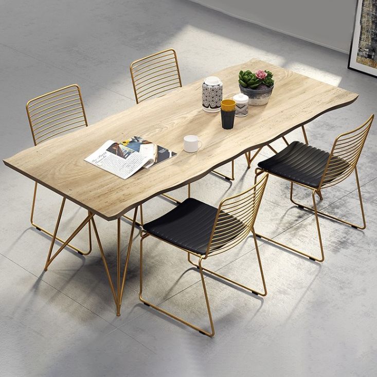 Mesa de comedor de rectángulo de lujo tradicional pino mesa de madera maciza con 4 patas