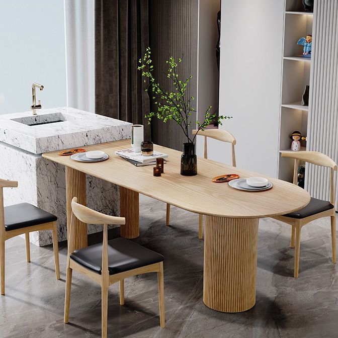 Tavolo da pranzo in legno massiccio in legno massiccio tavolo da pranzo in stile contemporaneo con 3 gambe
