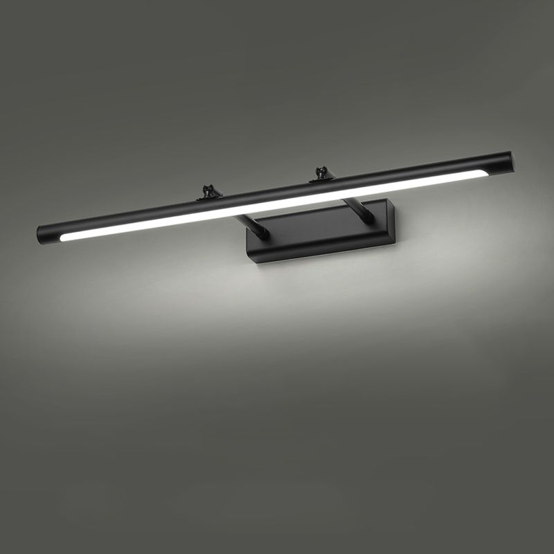 Metal Linear Shade Swing Arm Wall Lights Modern 1 Head Wall Mount Fixture in Black