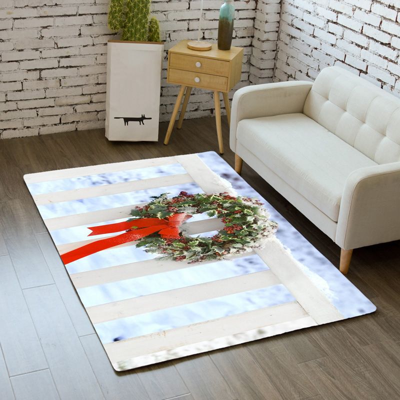 Green Modern Carpet Polyester Christmas Decoration Carpet Washable Carpet for Home Decor