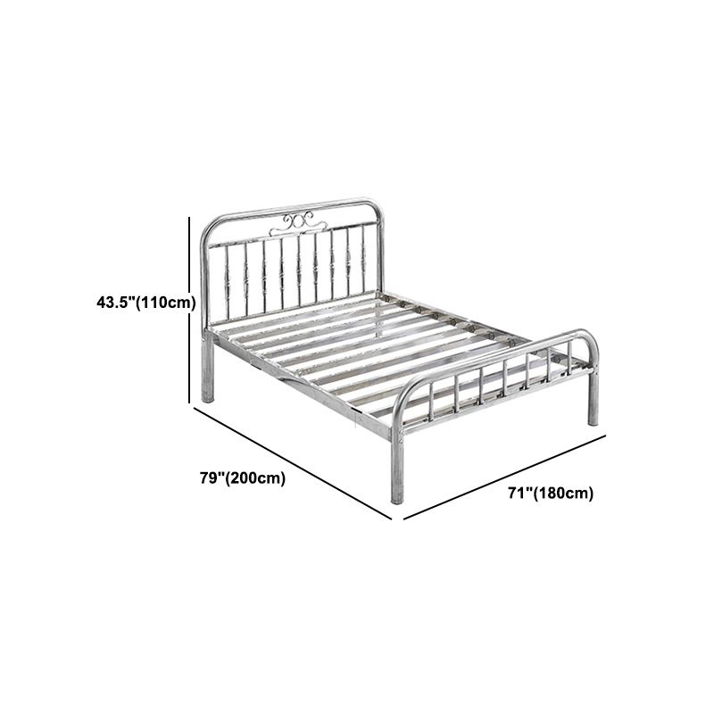 Contemporary Style Bed Frame Metal Standard Bed with Headboard